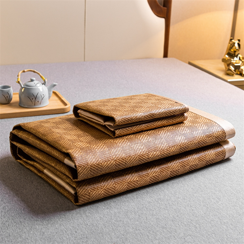 Silk Pillowcase Set - Cooling Mat Bamboo Summer Mat and