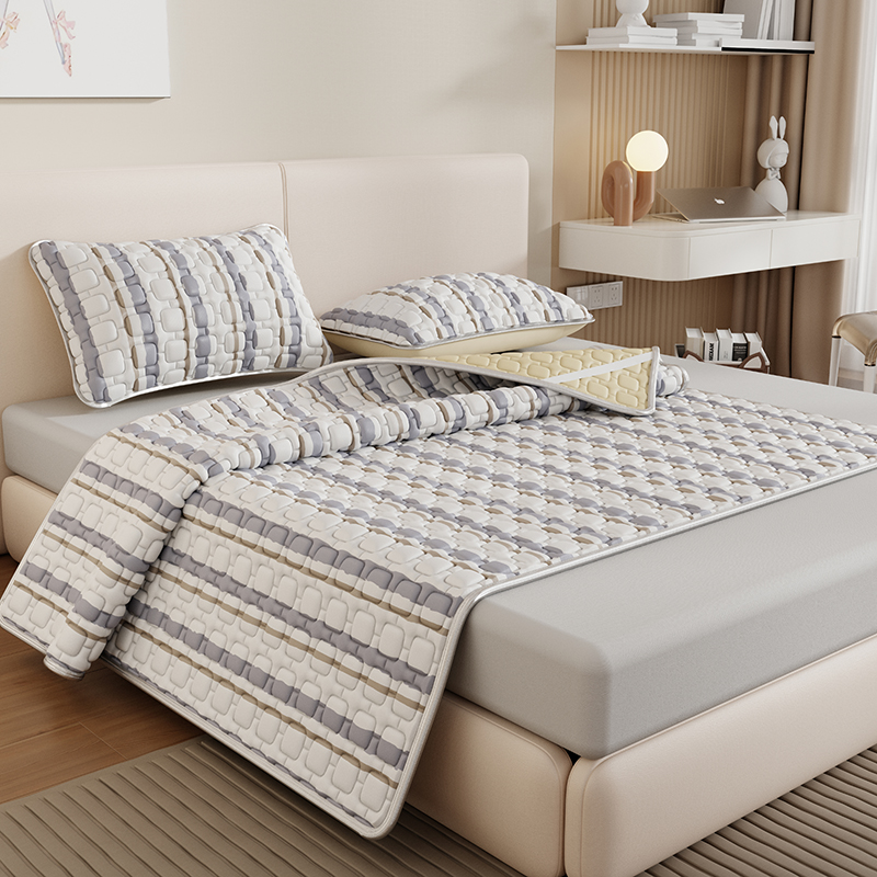 Soft Ice Silk Bed Mat Natural  - Silk Pillowcase Set review and price